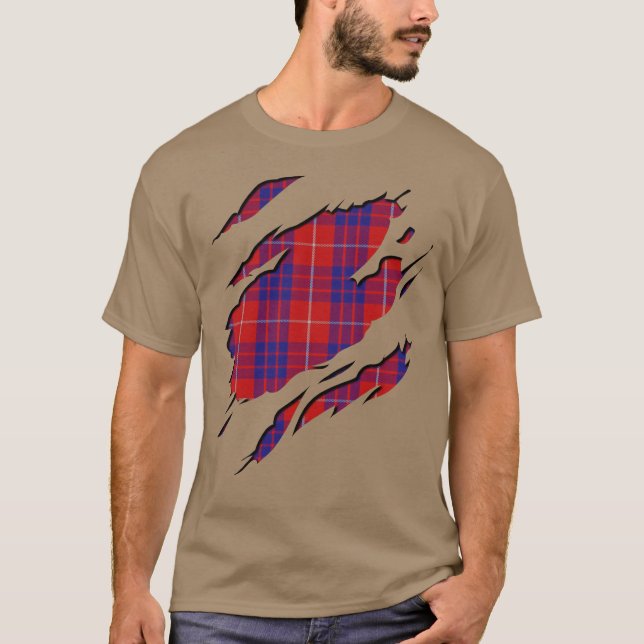 Clan Hamilton Tartan Plaid Effects T-Shirt (Front)