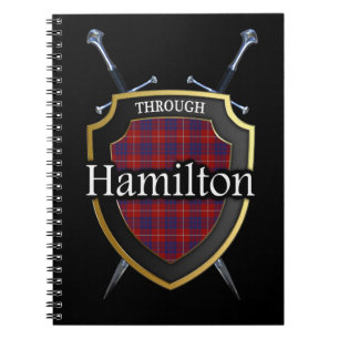 Clan Hamilton Tartan Shield & Swords Notebook