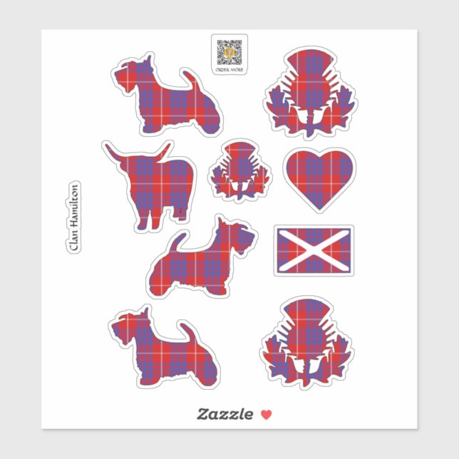 Clan Hamilton Tartan Sticker (Sheet)