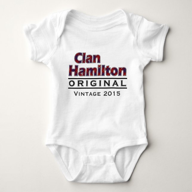 Clan Hamilton Vintage Customise Your Birthyear Baby Bodysuit (Front)