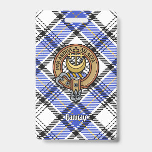 Clan Hannay Crest over Tartan ID Badge