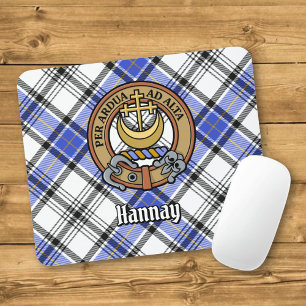 Clan Hannay Crest over Tartan Mouse Pad
