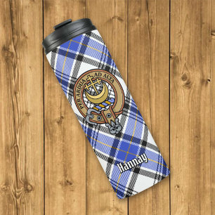 Clan Hannay Crest over Tartan Thermal Tumbler