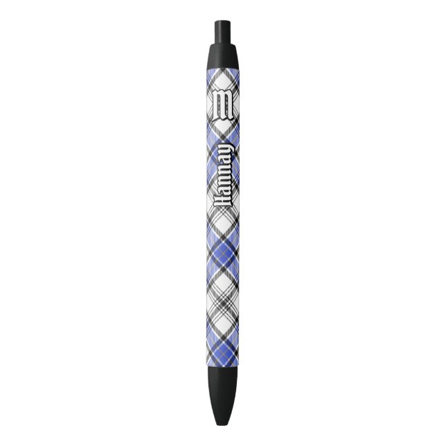 Clan Hannay Tartan Black Ink Pen (Front Vertical)