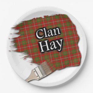 Clan Hay Scottish Tartan Paint Brush Paper Plate
