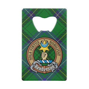 Clan Henderson Crest over Tartan