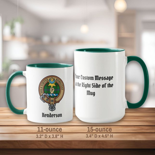 Clan Henderson Crest over Tartan Mug (Creator Uploaded)