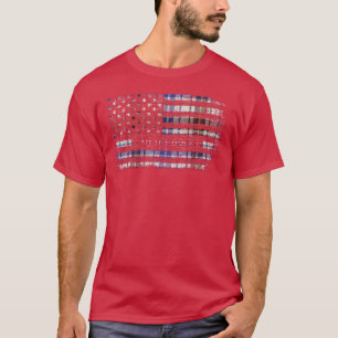 Clan Henderson Dress Scottish tartan US flag kilt T-Shirt