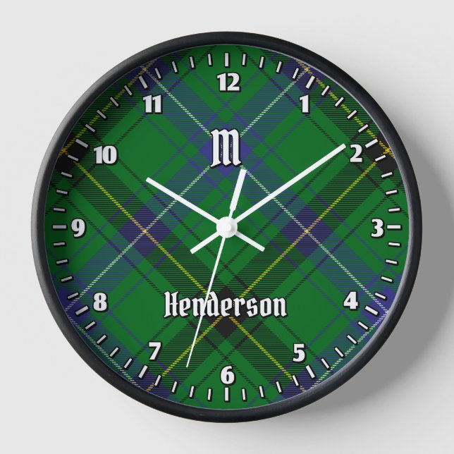 Clan Henderson Tartan Clock (Front)