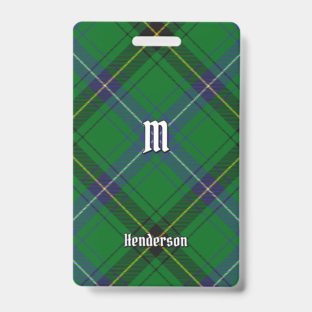 Clan Henderson Tartan ID Badge (Front)