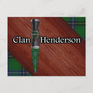 Clan Henderson Tartan Sgian Dubh Blade Postcard