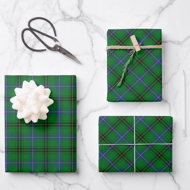 Clan Henderson Tartan Wrapping Paper Sheet (Front)