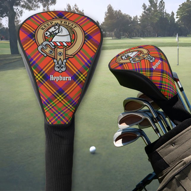 Clan Hepburn Crest over Tartan Golf Head Cover (Creator Uploaded)