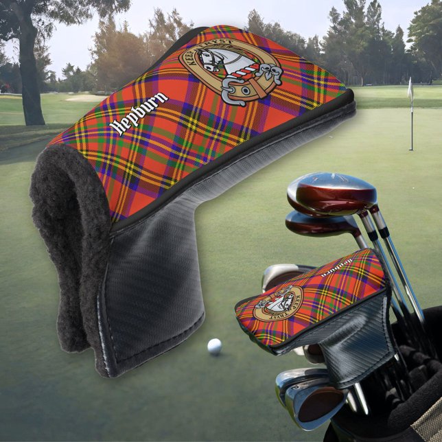 Clan Hepburn Crest over Tartan Golf Head Cover (Creator Uploaded)