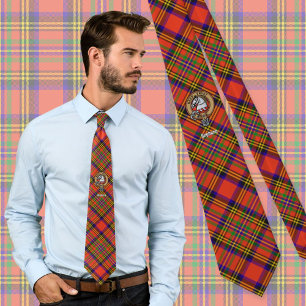 Clan Hepburn Crest over Tartan Tie