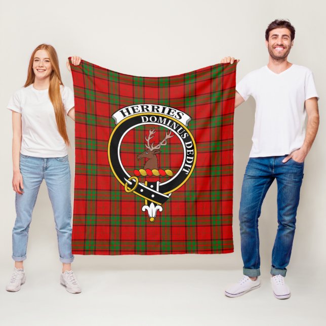 Clan Herries Tartan Plaid Fleece Blanket (In Situ)