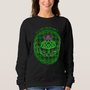 Clan Holmes Scottish Tartan Celtic Thistle Sweatshirt