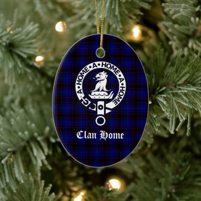 Clan Home Crest Badge and Tartan Ceramic Tree Decoration (Tree)