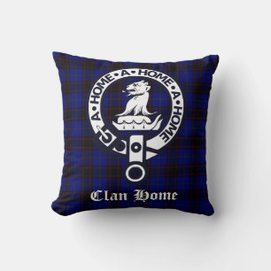 Clan Home Crest Badge and Tartan Cushion
