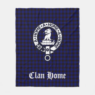 Clan Home Crest Badge and Tartan Fleece Blanket
