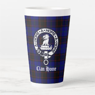 Clan Home Crest Badge and Tartan Latte Mug