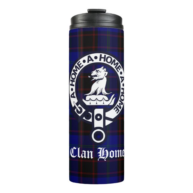 Clan Home Crest Badge and Tartan  Thermal Tumbler (Front)