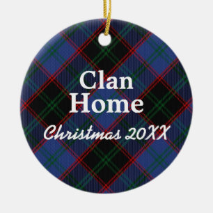 Clan Home Hume Scottish Tartan Ceramic Tree Decoration