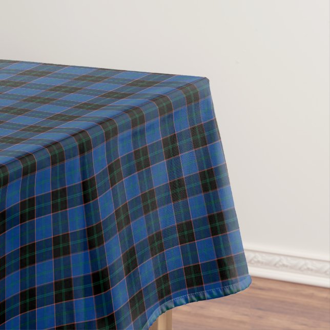 Clan Hume Royal Blue and Black Scottish Tartan Tablecloth (In Situ)