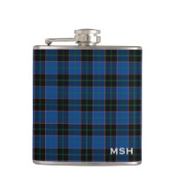 Clan Hume Tartan Blue and Black Plaid Monogram