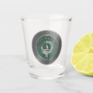 Clan Hunter Crest & Tartan Knot Shot Glass