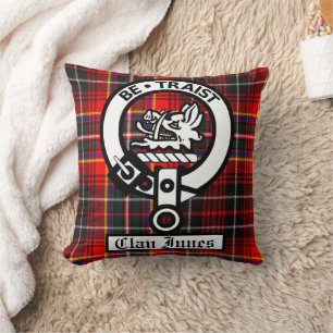 Clan Innes Crest Badge and Tartan Cushion