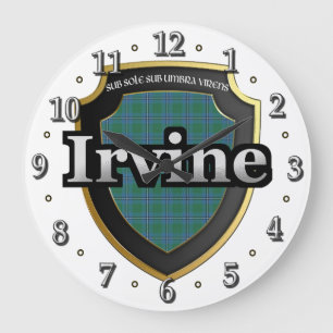 Clan Irvine Tartan Scottish Dream Clock