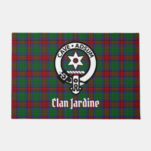 Clan Jardine Crest Badge And Tartan  Doormat