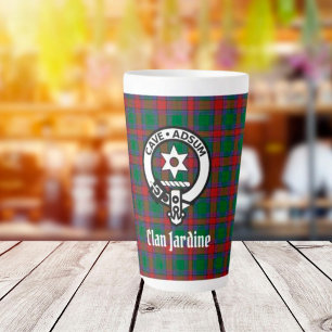Clan Jardine Crest Badge And Tartan  Latte Mug