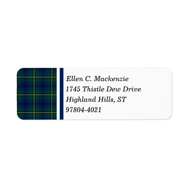 Clan Johnston Blue and Green Scottish Tartan (Front)