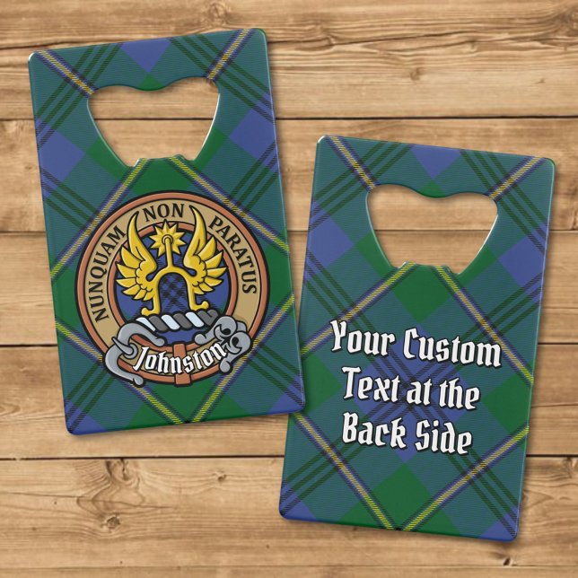 Clan Johnston Crest over Tartan (Creator Uploaded)