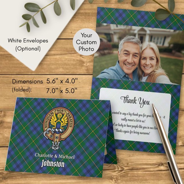 Clan Johnston Crest over Tartan Invitation (Creator Uploaded)