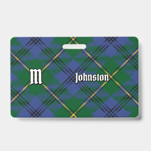 Clan Johnston Tartan Badge ID Badge