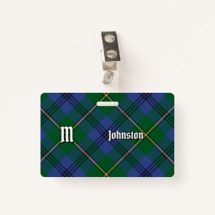 Clan Johnston Tartan Badge ID Badge