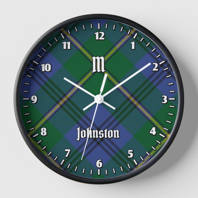 Clan Johnston Tartan Large Clock (Front)