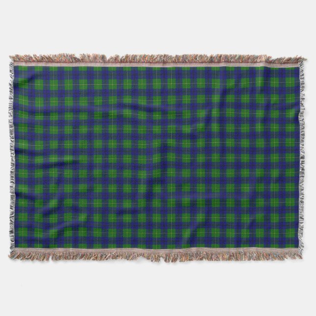 Clan Johnston Tartan Throw Blanket (Front)