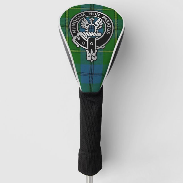 Clan Johnstone Crest & Tartan Golf Head Cover (Front)
