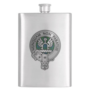 Clan Johnstone Crest & Tartan Hip Flask