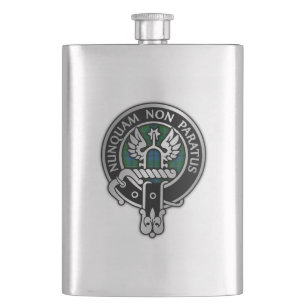 Clan Johnstone Crest & Tartan Hip Flask