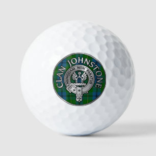Clan Johnstone Crest & Tartan Knot Golf Balls