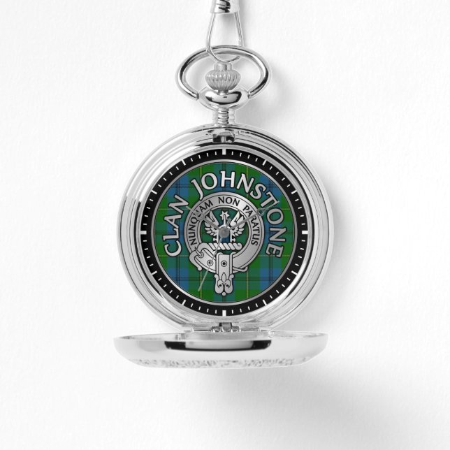 Clan Johnstone Crest & Tartan Watch (Front)