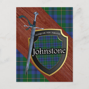 Clan Johnstone Tartan Sword & Shield Postcard