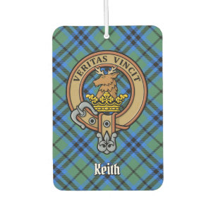 Clan Keith Crest over Tartan Car Air Freshener