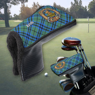 Clan Keith Crest over Tartan Golf Head Cover