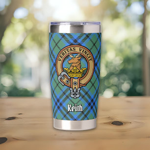 Clan Keith Crest over Tartan Insulated Tumbler